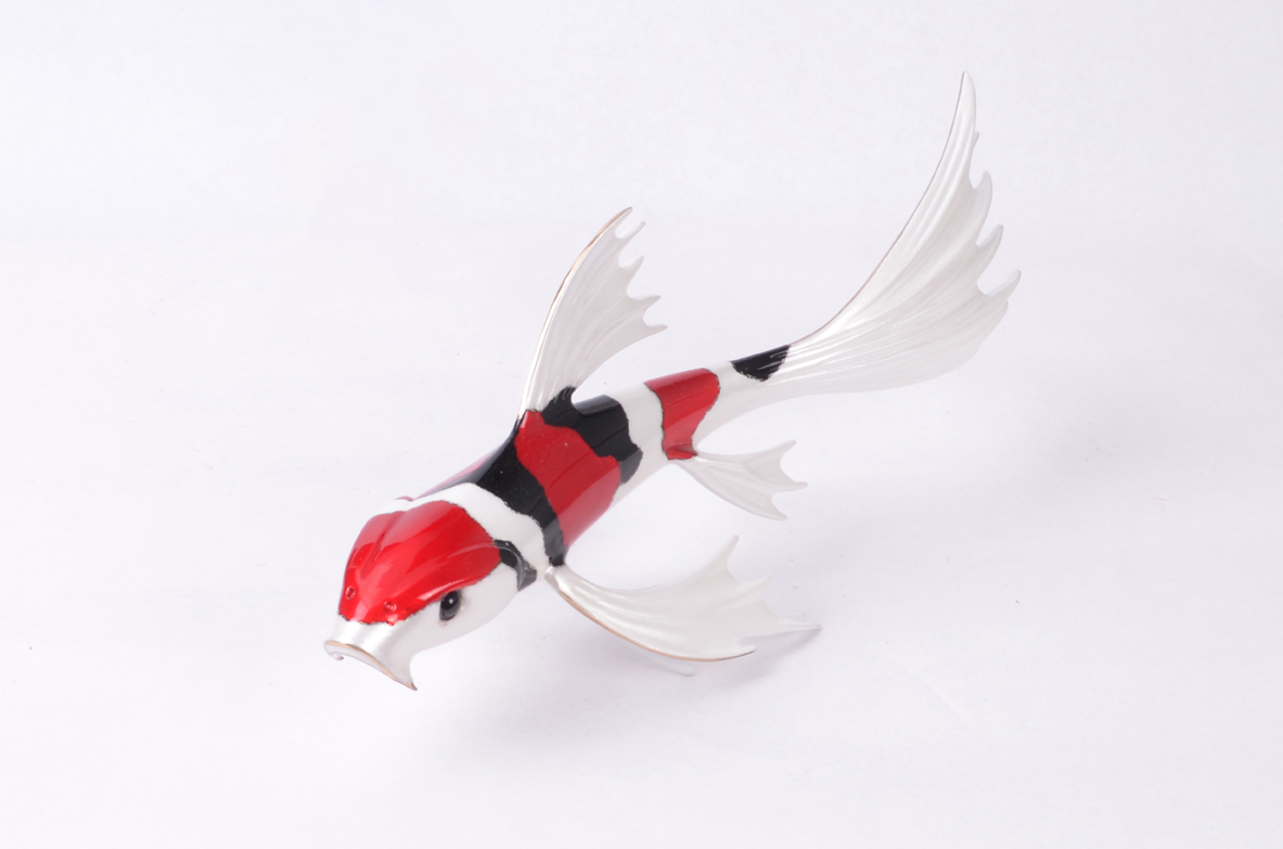 Signed, limited edition bronze koi sculpture by Tim Cotterill