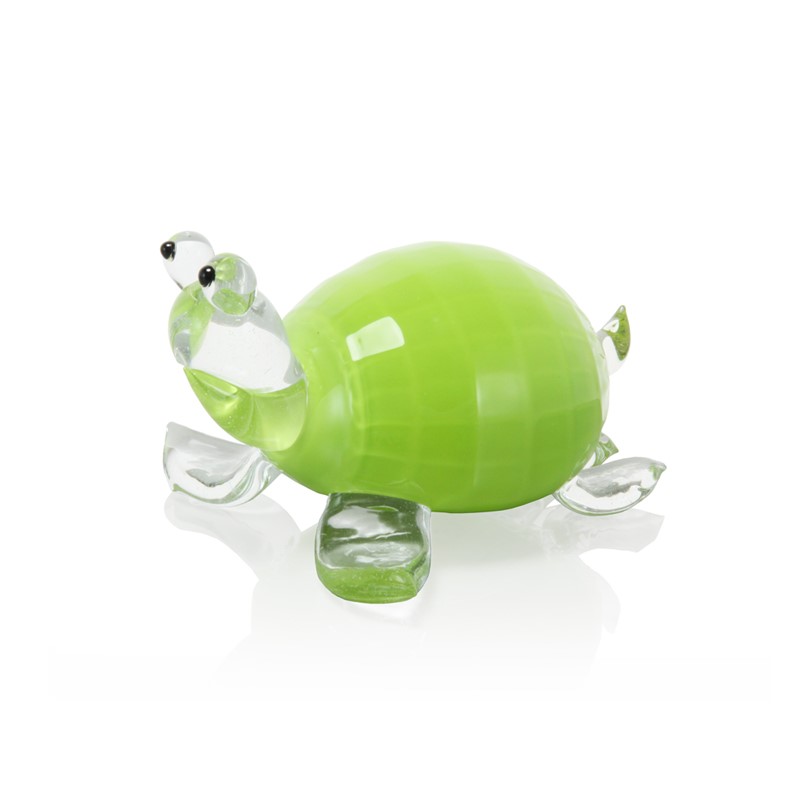 Handblown glass turtle sculpture