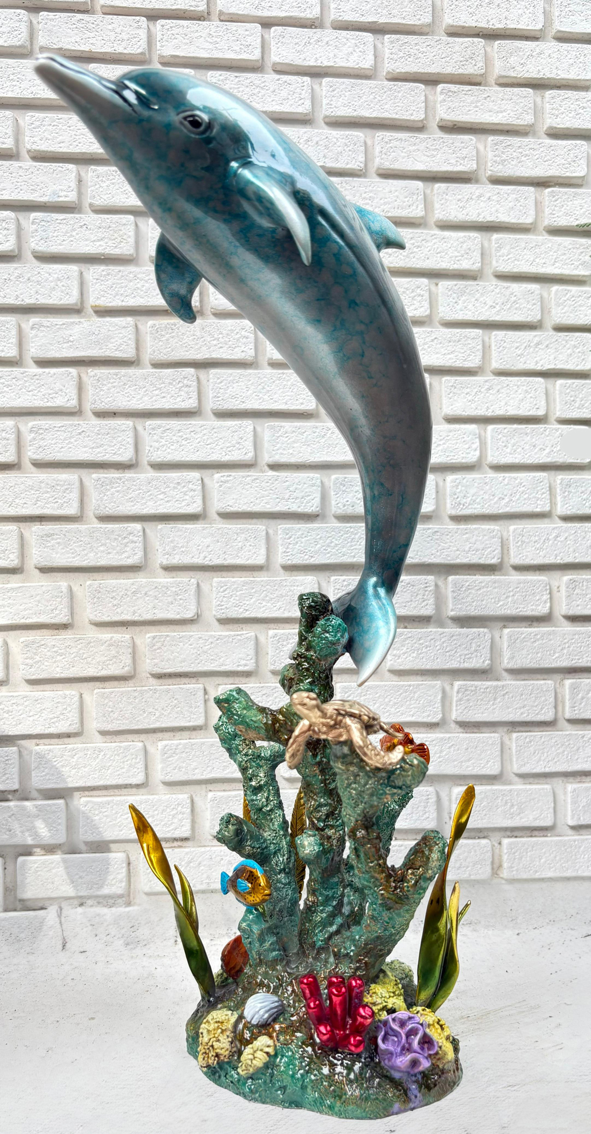 Signed, limited edition bronze dolphin sculpture by Carlos & Albert