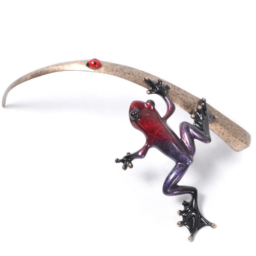 Signed, limited edition bronze frog sculpture