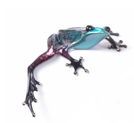 Signed, limited edition bronze frog sculpture by Tim Cotterill