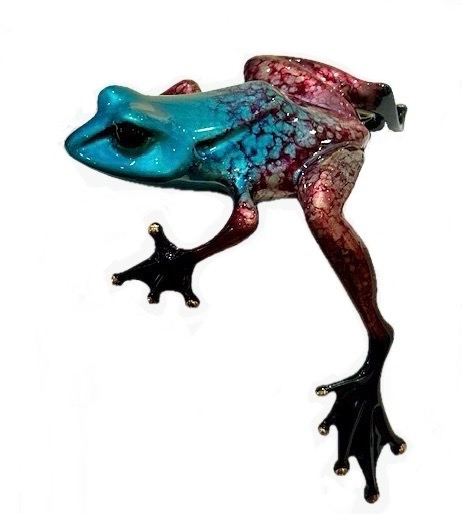 Signed, limited edition bronze frog sculpture