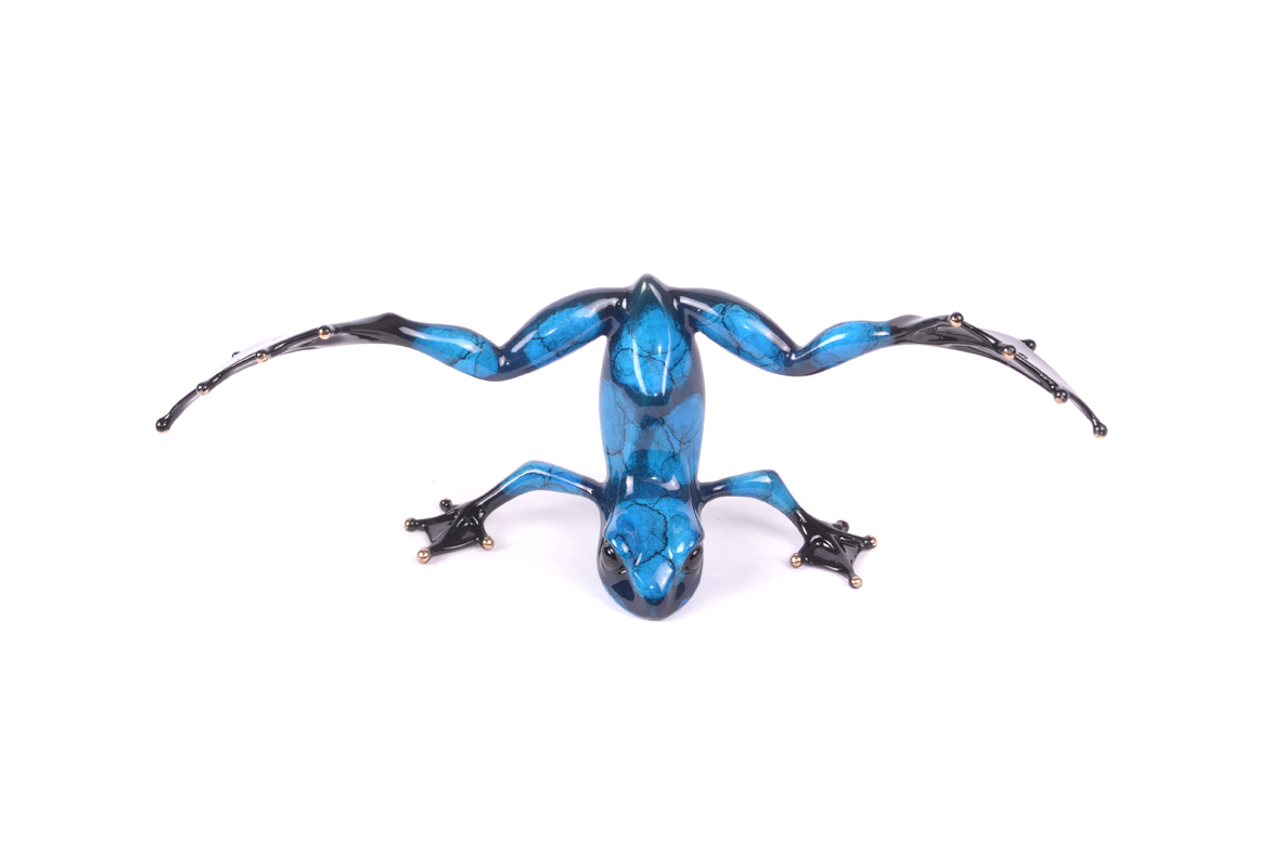 Signed, limited edition bronze frog sculpture