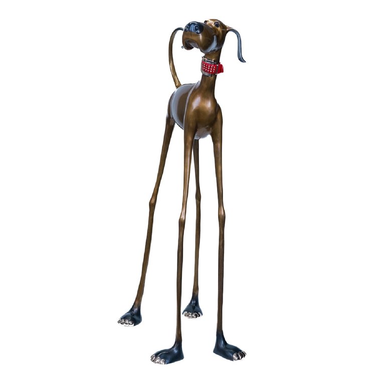 Signed, limited edition bronze dog sculpture
