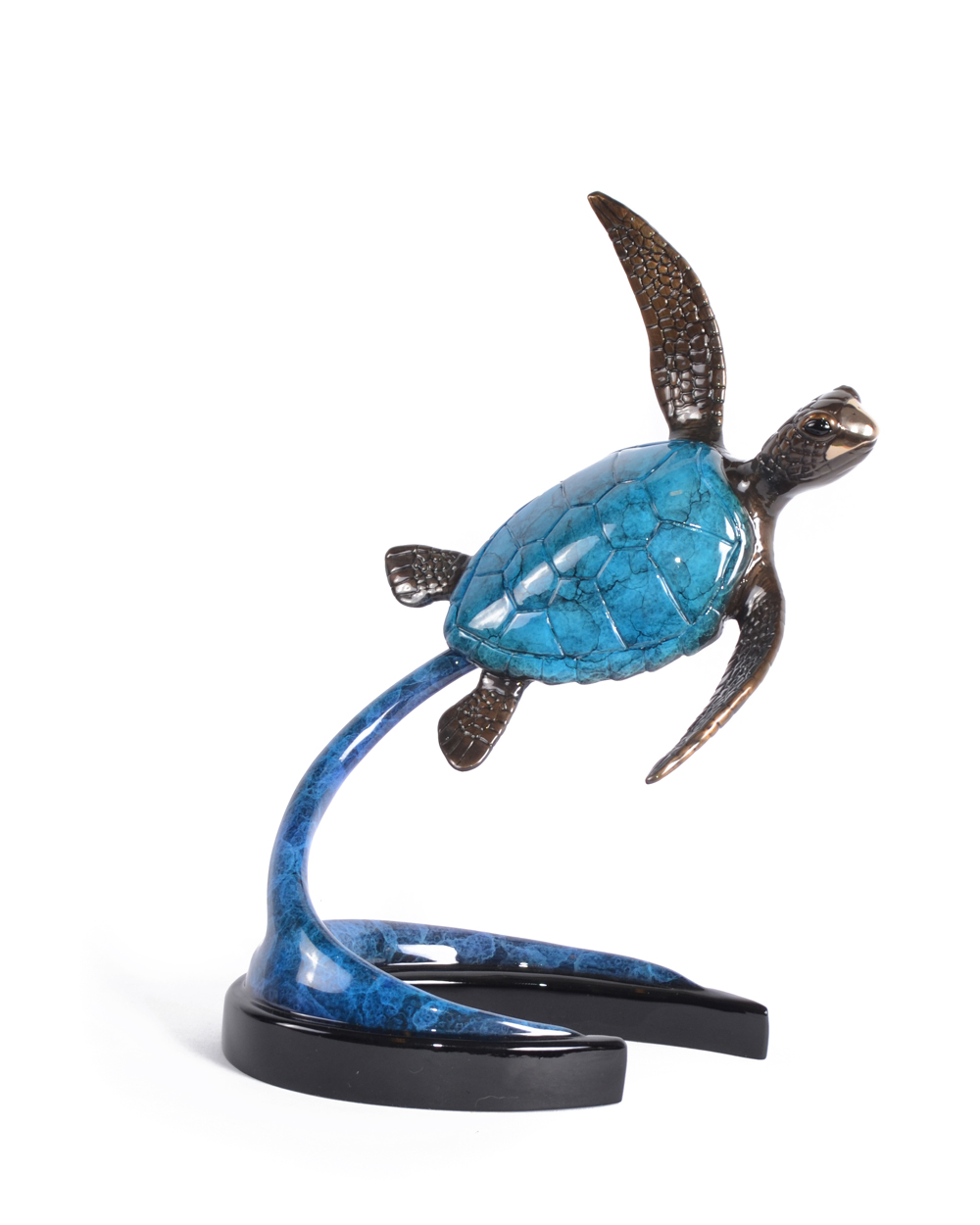 Signed, limited edition bronze turtle sculpture