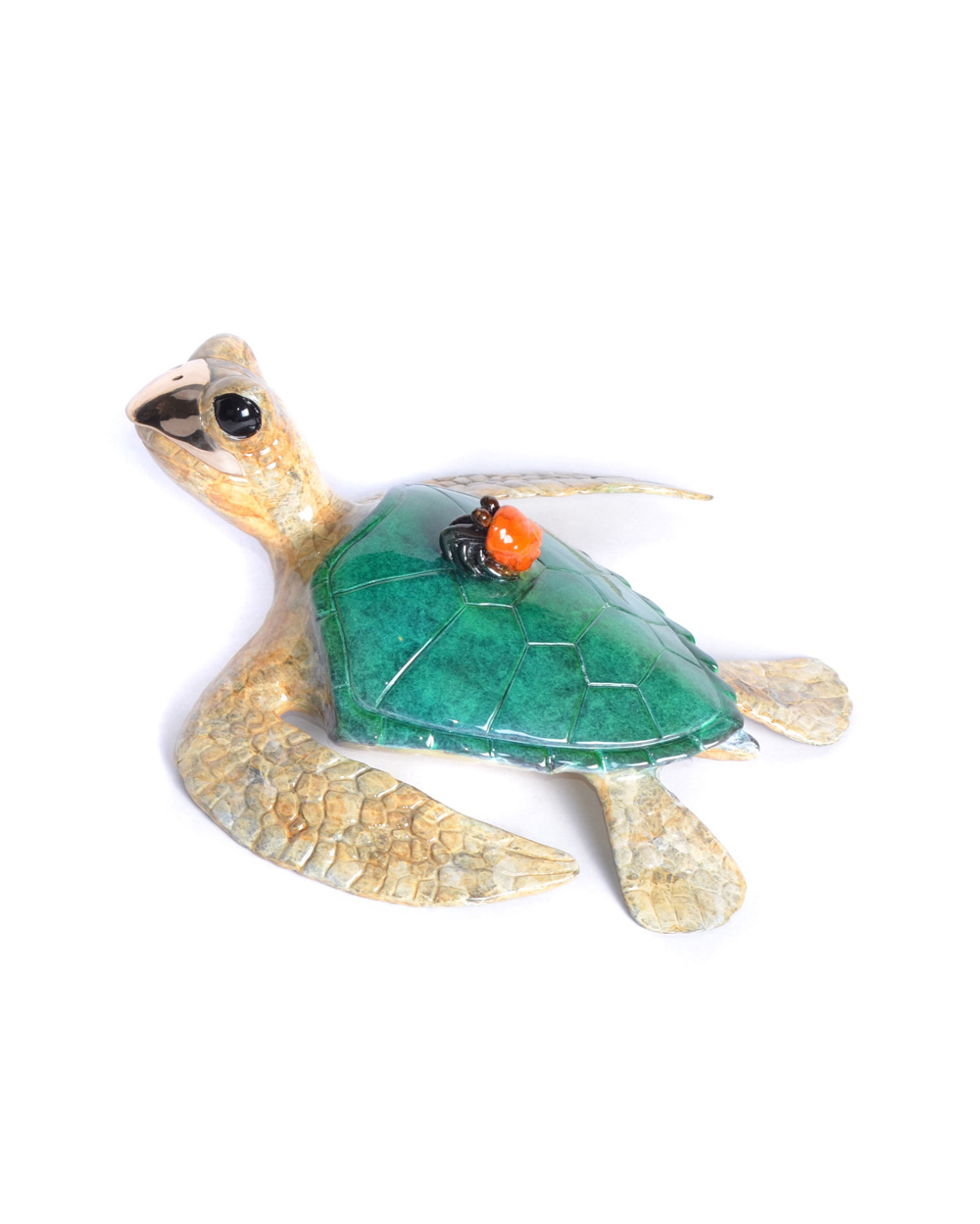 Signed, limited edition bronze turtle sculpture