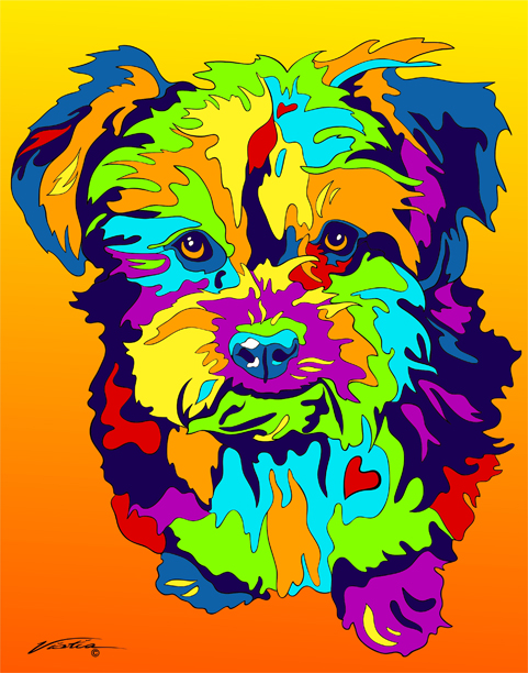 Yorkipoo Print on Metal by Michael Vistia